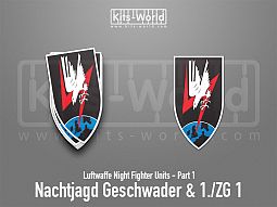 Kitsworld SAV Sticker - Luftwaffe Night Fighters - Nachtjagd Geschwader 